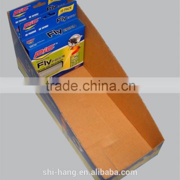 Custom made quality color printing single wall corrugated paper counter display boxes packaging for free sample