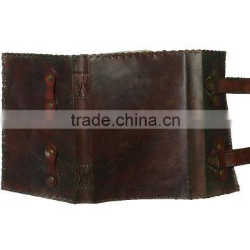 Leather Journal Dual Strap Diary Notebook Sketchbook photo-3
