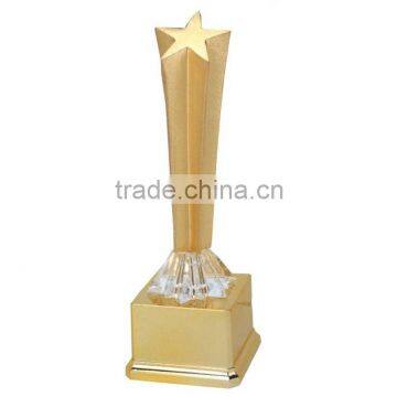 Elegant Gold Metal Star Tower Honor Award Trophy