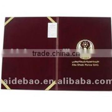 TOP sale A4 leather diploma folder certificate holder