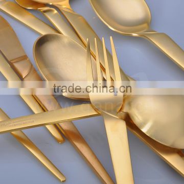 High grade Fork spoon knife set gold plated cutlery                        
                                                Quality Choice