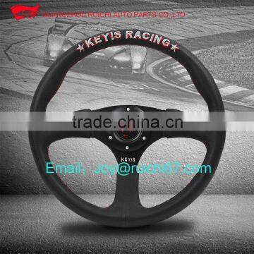 Beautiful embroidery leather steering wheel cover Racing steering wheel