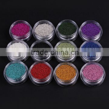 12 colors nail art Beads 3D decoration DIY mini circle caviar plastic beads                        
                                                Quality Choice