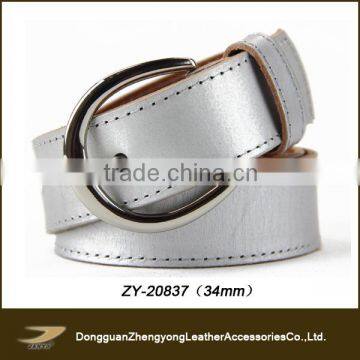 fashion pu leather belt, trendy fashion silver metal waist belt( ZY-20837)