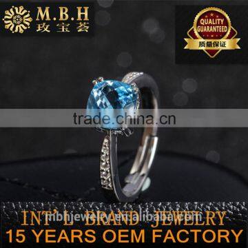 jewellery factory 18K gold plating 925 sterling silver jewelry natural precious gemstone topaz ring earrings pendant setting