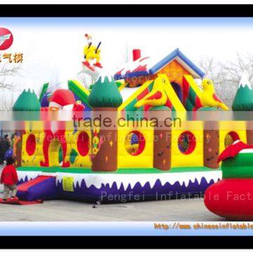 colorful amusement park inflatable bouncer trampoline for kids