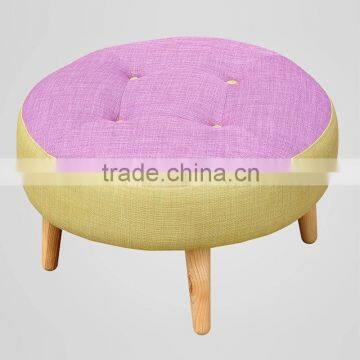 stitching stool/stool for change the shoes in shop/soft fabric stool with wood leg