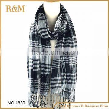 Thin Fabric Scarves Shawls Cheap Cotton Checked Viscose Scarves