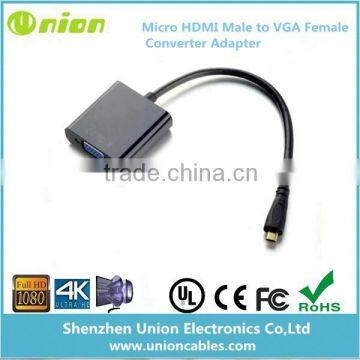 Micro HDMI Male to VGA Female Video Converter Adapter Cable for PC TV Lapt