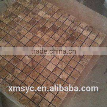 Light emperador marble mosaic tiles on mesh