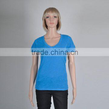 OEM Women Blank Short Sleeve Plain T Shirt photo-3
