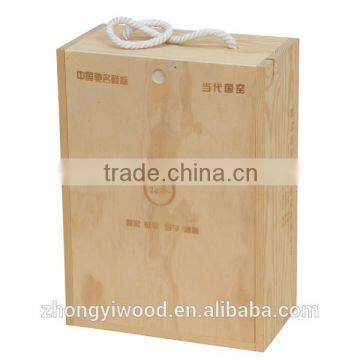China Wholesale High End Wooden Wine Box With Holder