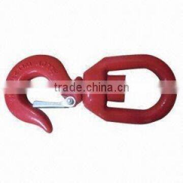 Heavy duty G80 forged swivel lifting crane hook with safety latch