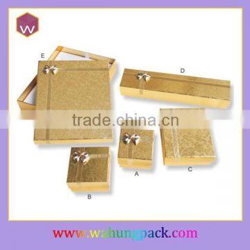 Custom Size Gold Color Cardboard Ring Jewelry Set Box