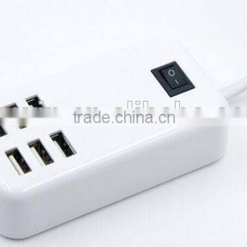 Fashionable Home Travel Charger 6 Ports USB Charger Wall Charger US EU UK