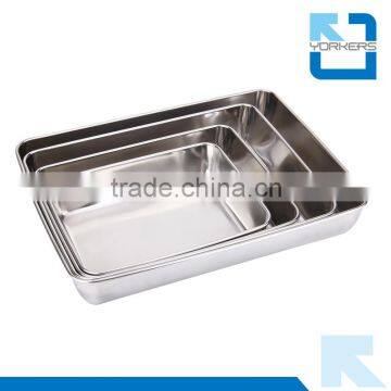 Stainless steel rectangular towel tray & serving tray