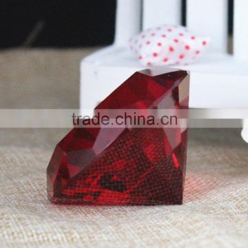 2016 wholesale red diamond crystal glass gift items