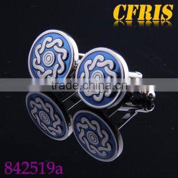 Beautiful Pattern Cufflink,Blue Enamel Cufflink