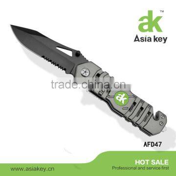 Field survival Knife Black Coated Blade & with customer logo on handle folding knife