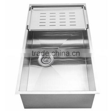 Small Kitchen Designs Handmade Stainless Steel Kitchen Sink With Drainer 3018A photo-3