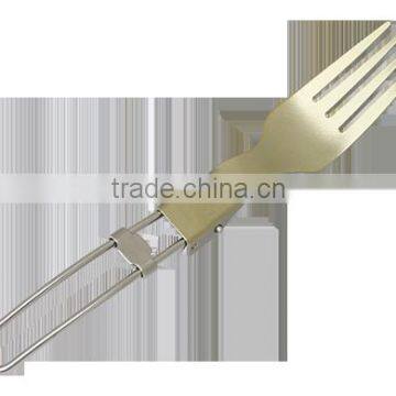 Titanium Metal Stainless Eco-friendly Outdoor Picnic Folding Fork photo-2