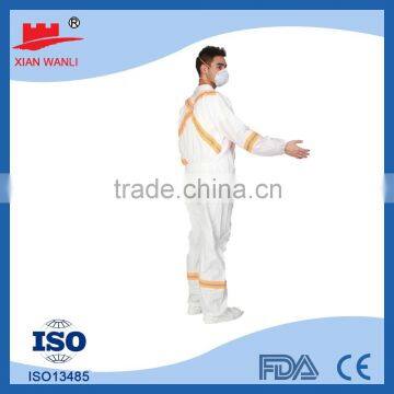 disposable safety orange hi-vis coveralls