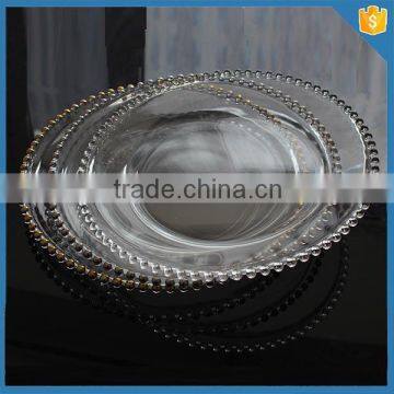 Hand press lead free round glass dinner charger plates wholesale                        
                                                Quality Choice
                                                    Most Popular