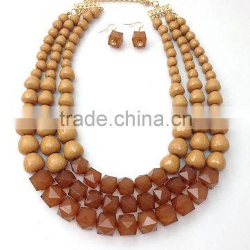 2015 New Fashion Round Square Combination Beads Necklace Women Jewelry Wholesale photo-4