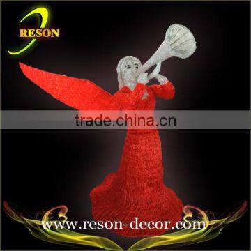 Red lighting acrylic angel with wings angel lighting sculpture