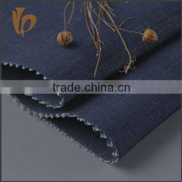 indigo color denim cotton linen fabric wholesale for pant