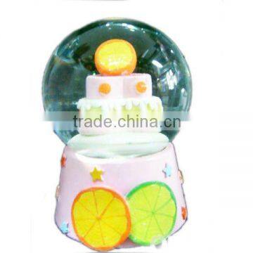 New Platic Snowball Birthday Cake Snow Globe