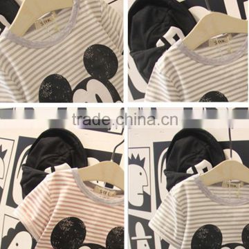 Popular Carton Stripe Boys Short Sleeve T-shirt for Children