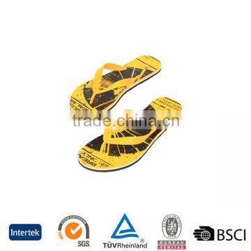 2016 popular cute design smooth straps double eva sole yellow summer nude beach boys flip flops