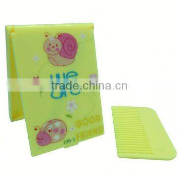 Folding plastic cartoon easy taking beautiful mirrors