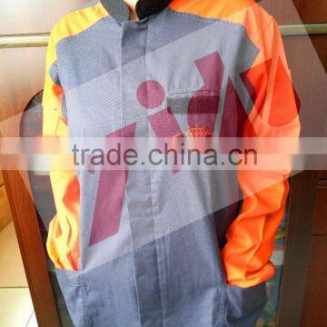 safety pant shirt, working suit with embrodiery and printing