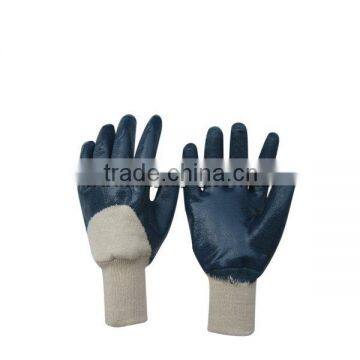 Fully coated nitrile glove with jersey liner