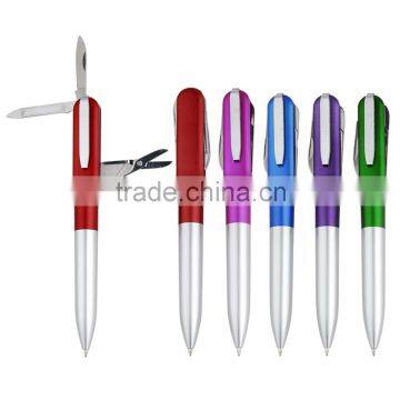 Novelty new style promotional manicure tool ball point pens with scissors and file