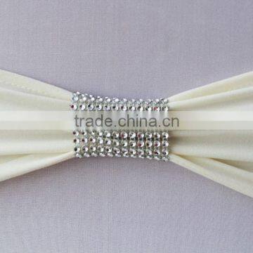 Factory Selling Wedding Decoration/Spandex Lycra Chair Cover Band With Mesh Buckle/Rhinestone Buckle