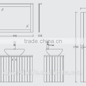 Solid Wood Bathroom Vanity Cabinets With Shaving Cabinet and Towl Rail photo-4