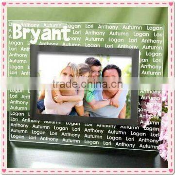 Custom Etched Photo Picture Family Name Glass Frame