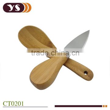 bamboo small spoon with cheese knife set