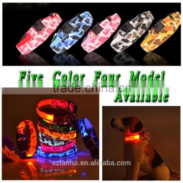 2016 New wholesale Adjustable Flash LED Pet Collar multicolor