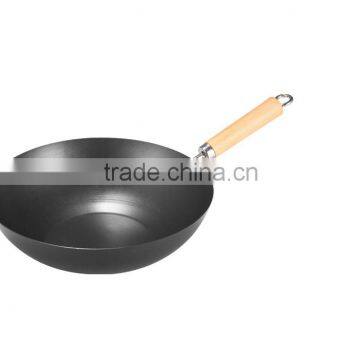 popular carbon steel non-stick wok with wood handle amc cookware price