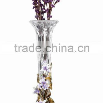 RORO Conjugal Felicity lily enamel crystal glass decorative vase flower receptacle 2015 new design