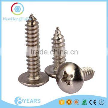 Steel cross recessed mushroom head big head tapping screw