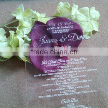 Fancy popular acrylic invitation card festival card