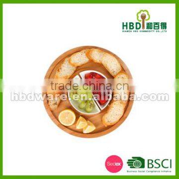 New design High quality wooden bamboo segment plate