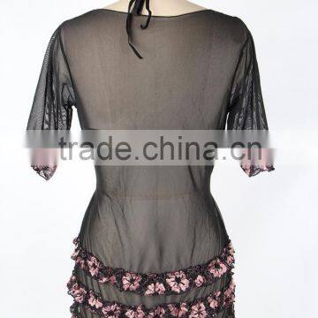 Hot Selling Flower Fashion Babydoll Ladies Night Dress Sex photo-2