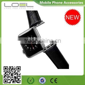 Crocodile Texture Genuine Leather Wristband Watch Band for Apple Watch Leather 38mm With Adapter photo-2