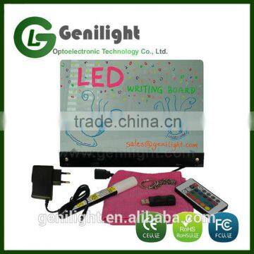 Clear Tempered Glass Erasable LED Message Writing Board Desktop With Remote Control photo-2